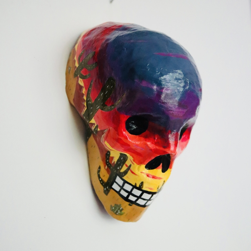 Scully the Desert Skull - Paper Mache Wall Sculpture - Image 12