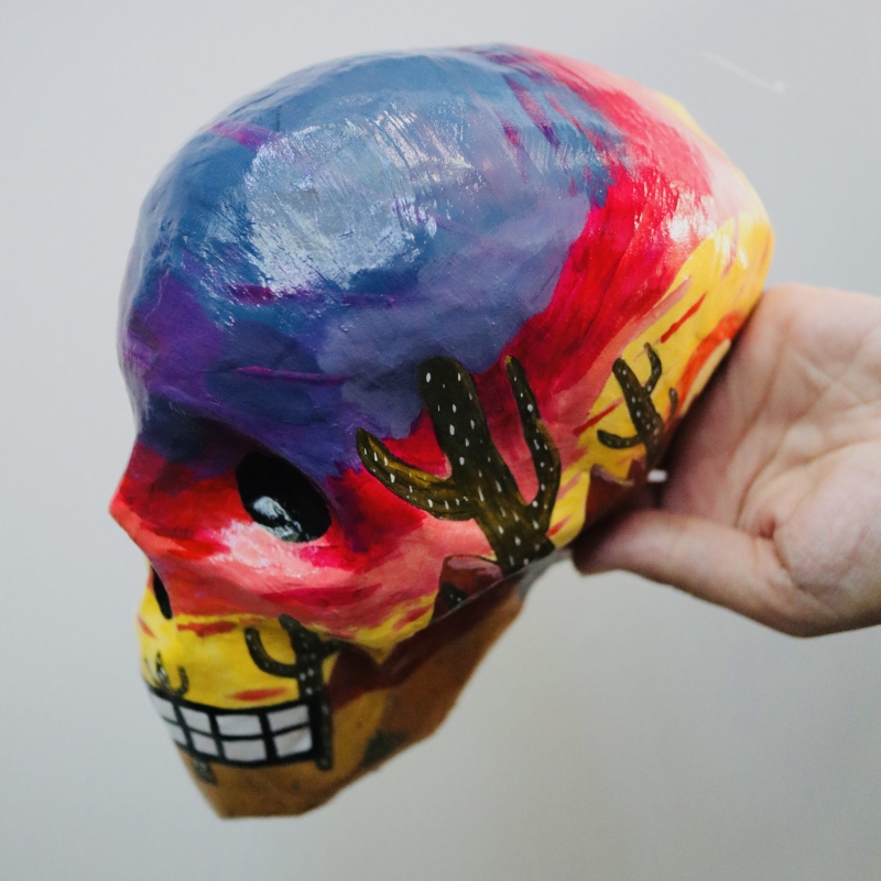 Scully the Desert Skull - Paper Mache Wall Sculpture - Image 3