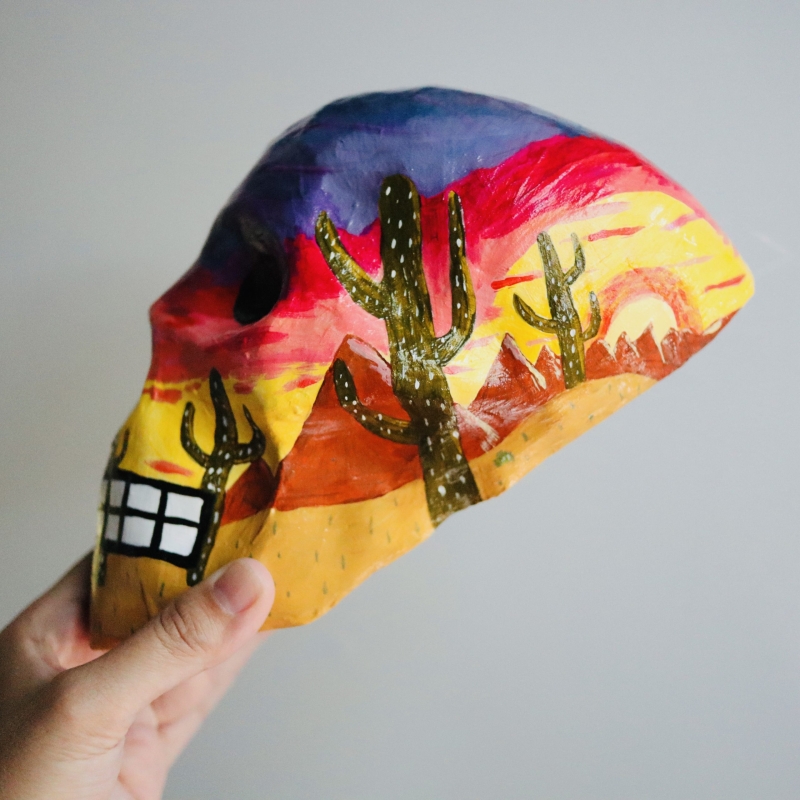 Scully the Desert Skull - Paper Mache Wall Sculpture - Image 5