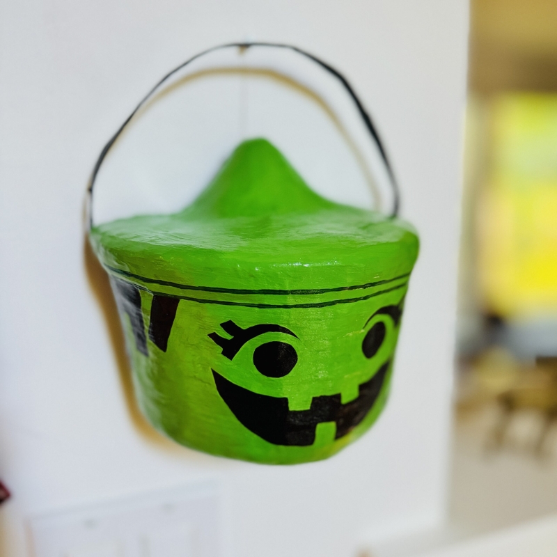 The Witch Boo Bucket - Paper Mache Wall Sculpture - Image 5