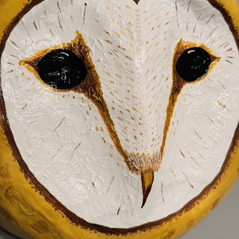 Georgia - Barn Owl Paper Mache Wall Sculpture - Image 4