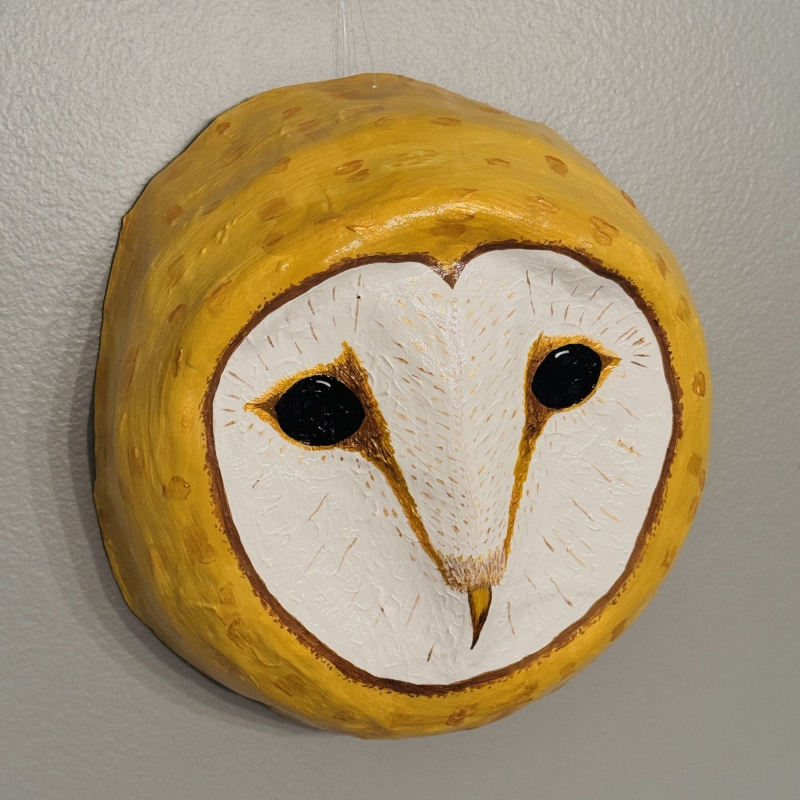 Georgia - Barn Owl Paper Mache Wall Sculpture - Image 5