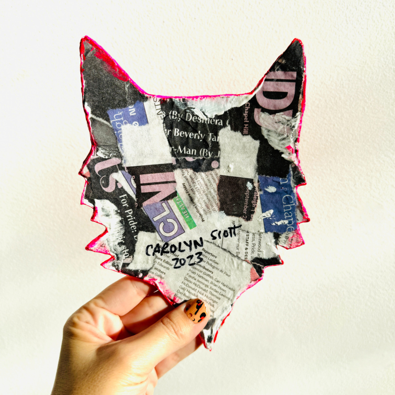 Flamingo - Cat Paper Mache Wall Hanging - Image 7