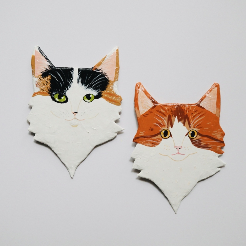 Arthur & Lily Cat Heads - Custom for Katie W. - Image 2