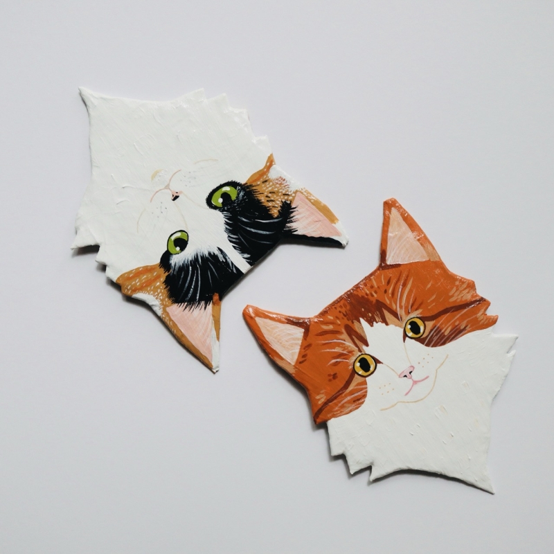 Arthur & Lily Cat Heads - Custom for Katie W. - Image 17