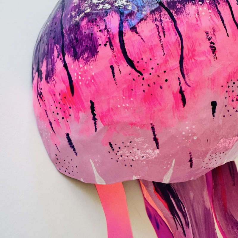 Joanna - Paper Mache Jellyfish Wall Hanging - Image 5